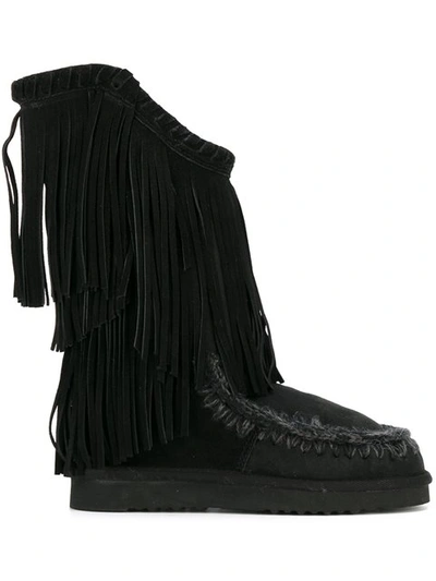 fringed tall boots