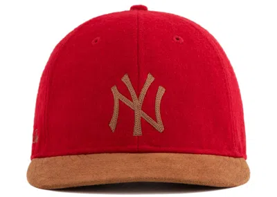 Pre-owned Aimé Leon Dore Men's Aime Leon Dore New Era Melton Wool Yankees Hat In Red