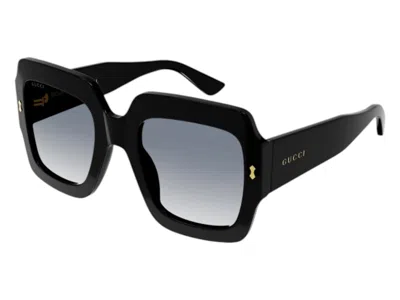 Pre-owned Gucci Women's  Square Sunglasses In Black (gg1111s 001)