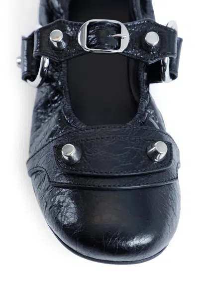 Balenciaga Black Le City Ballet Flats In Animal Print