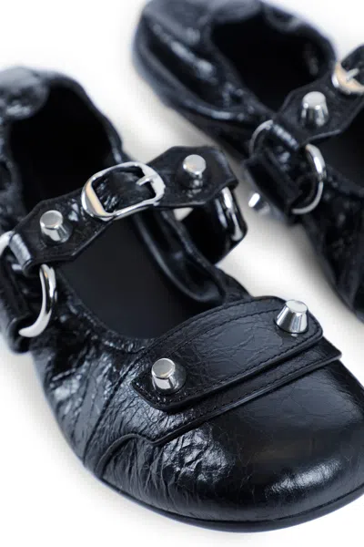 Balenciaga Black Le City Ballet Flats In Animal Print