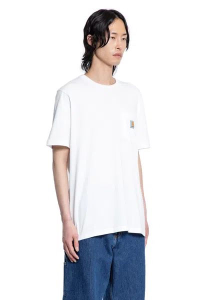 Carhartt Wip Cotton T-shirt With Logo Patch In White