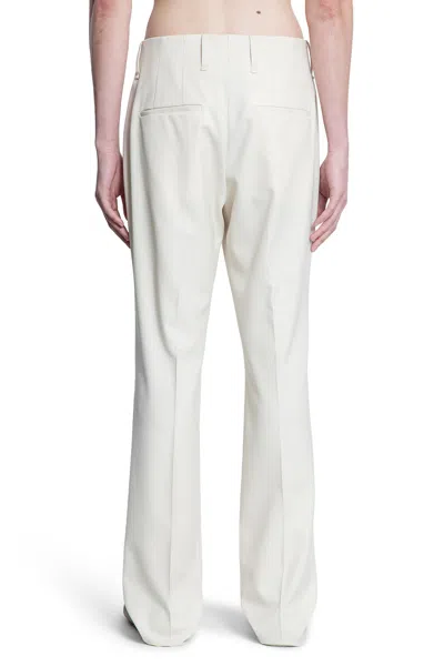 Fendi Man Beige Trousers In White