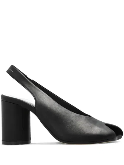 Mm6 Maison Margiela Mm6 By Maison Margiela Open-toe Slingback Sandals With Chunky Heel In Black