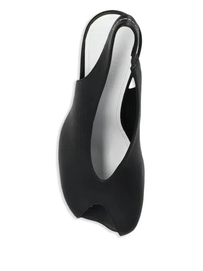 Mm6 Maison Margiela Mm6 By Maison Margiela Open-toe Slingback Sandals With Chunky Heel In Black