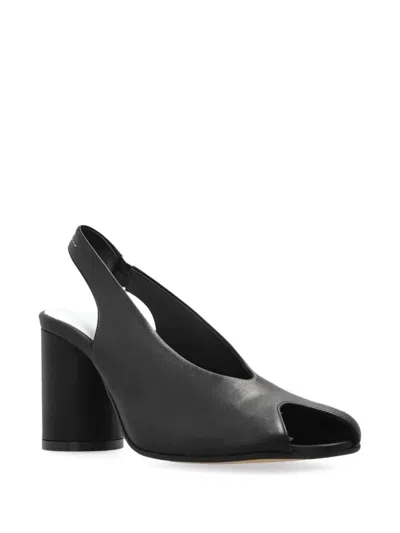 Mm6 Maison Margiela Mm6 By Maison Margiela Open-toe Slingback Sandals With Chunky Heel In Black