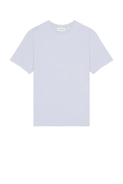Frame Cotton Embroidered Logo T-shirt In Baby Blue