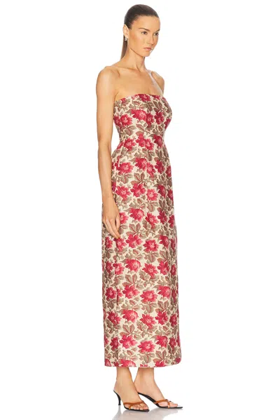 Posse Rosalie Strapless Maxi Dress In Rose Bud In Multi