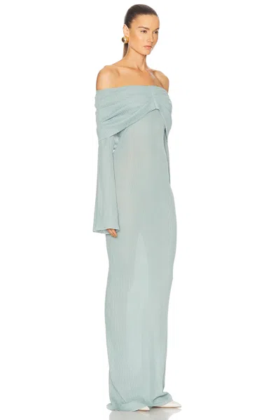 Ser.o.ya Xenia Knit Maxi Dress In Frosted Sea In Blue