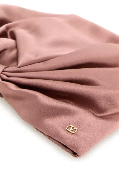 Valentino Garavani Wrap-around Silk Turban With Voluminous Effect In Landphardoro