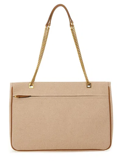 Valentino Garavani Medium Viva Superstar Bag In Natural/spice Canvas Women In Brown