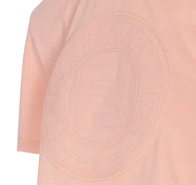 Fendi Women Pink T-shirt With Cropped Design And Raised Logo On The Front In Cotton Woman