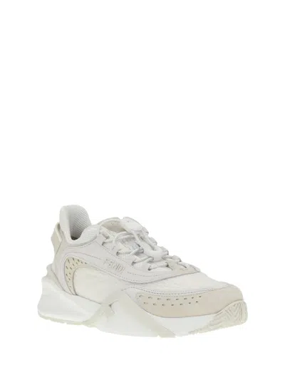 Fendi Women's Luxurious Calf Leather Sneakers In Animal Print