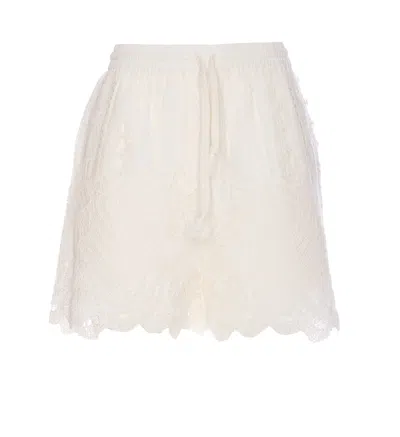 Pinko Elastic Waistband Macramé Lace Shorts