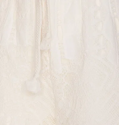 Pinko Elastic Waistband Macramé Lace Shorts