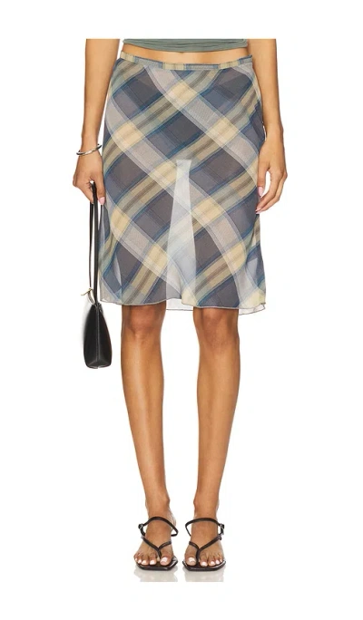 Lioness Shoreline Midi Skirt In Blue