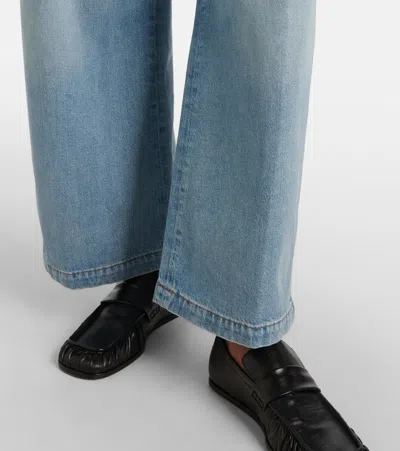 Citizen Of Humanity Cara Twill Cropped Wide-leg Pants In Blue