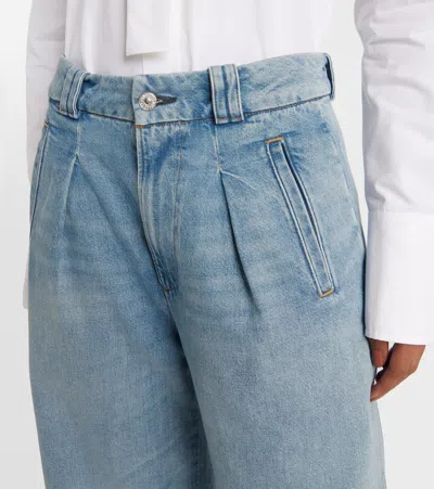 Citizen Of Humanity Cara Twill Cropped Wide-leg Pants In Blue