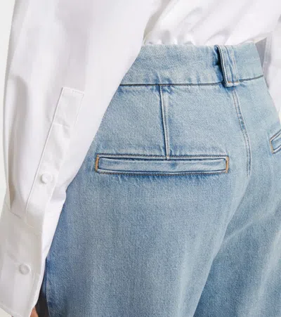 Citizen Of Humanity Cara Twill Cropped Wide-leg Pants In Blue