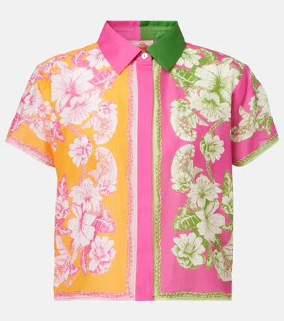 Farm Rio Mixed Scarves Floral Elegance Shirt In Multicolor