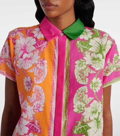 Farm Rio Mixed Scarves Floral Elegance Shirt In Multicolor