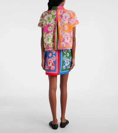 Farm Rio Mixed Scarves Floral Elegance Shirt In Multicolor