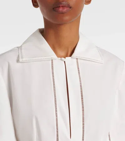 Rohe Embroidered Poplin Dress In White