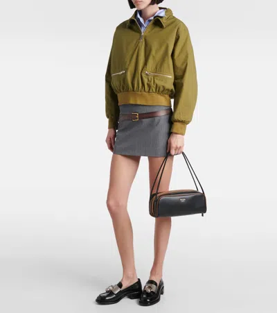 Prada Swing Smooth Leather Shoulder Bag In Black