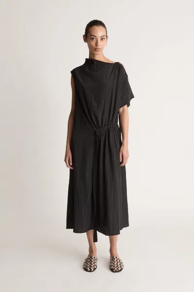 Lee Mathews Kiki Asymmetrical Dress In Black
