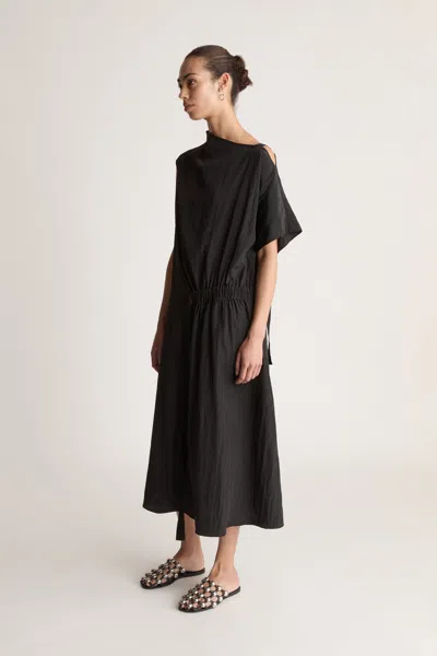 Lee Mathews Kiki Asymmetrical Dress In Black