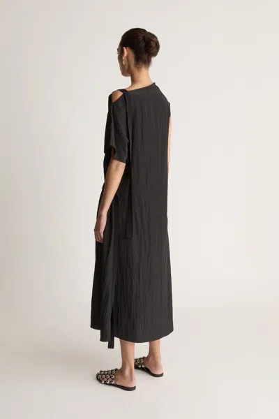Lee Mathews Kiki Asymmetrical Dress In Black
