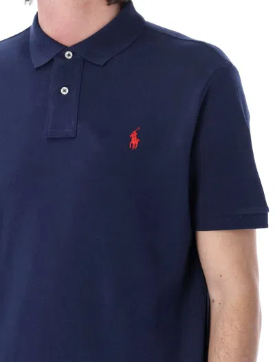Polo Ralph Lauren Custom Slim Fit Short Sleeve Polo Shirt In Blue