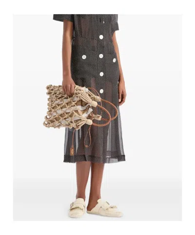 Prada Medium Macramé Tote Bag