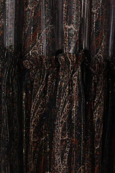 Saint Laurent Silk Blend Maxi Skirt With Sheer Overlay