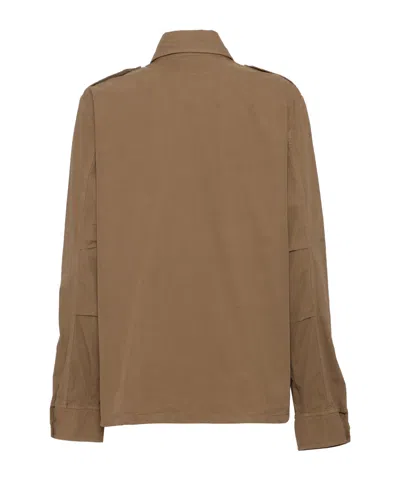 Aspesi Brown Field Shirt With Button-down Front In Brown