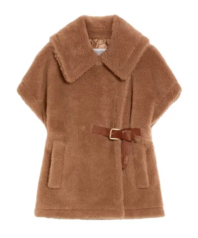 Max Mara Teddy Fabric Cape Scarves And Foulards Beige