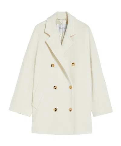 Max Mara Orma Double-breasted Wool And Cashmere-blend Felt Coat In White