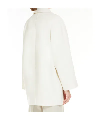 Max Mara Orma Double-breasted Wool And Cashmere-blend Felt Coat In White