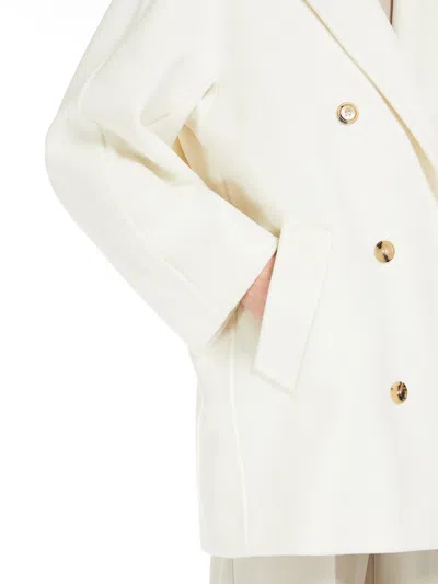 Max Mara Orma Double-breasted Wool And Cashmere-blend Felt Coat In White