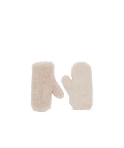 Max Mara Mittens In Alpaca And Wool Teddy Fabric