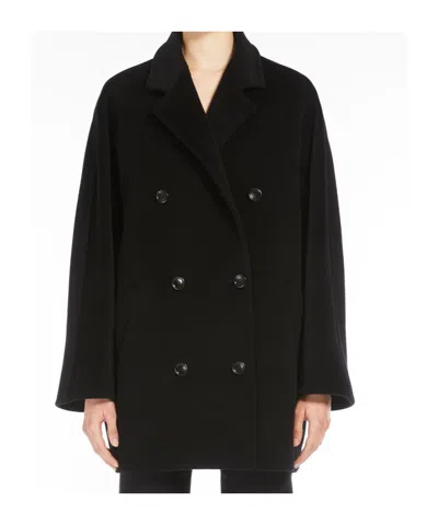 Max Mara Rebus Double-breasted Coat In Black