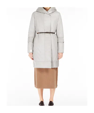 Max Mara Double-faced Down Jacket In White