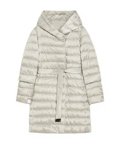 Max Mara Double-faced Down Jacket In White