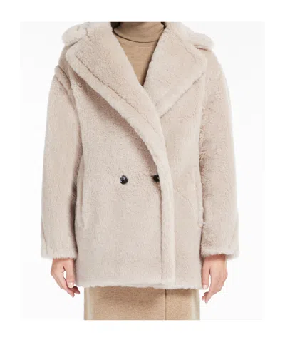 Max Mara Short Teddy Bear Icon Coat In Alpaca And Wool