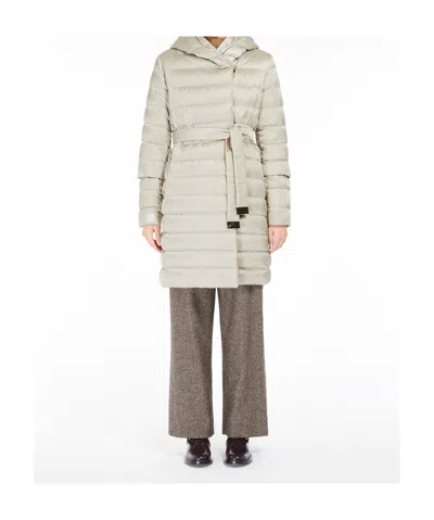 Max Mara Double-faced Down Jacket In White