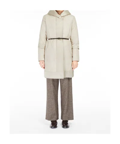 Max Mara Double-faced Down Jacket In White