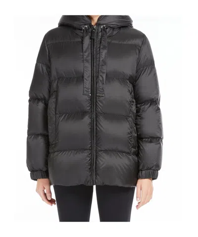 Max Mara Waterproof Canvas Down Jacket In Black