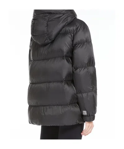 Max Mara Waterproof Canvas Down Jacket In Black