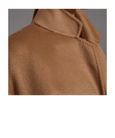 Max Mara Collared Long-sleeved Coat In Brown