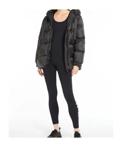 Max Mara Waterproof Canvas Down Jacket In Black